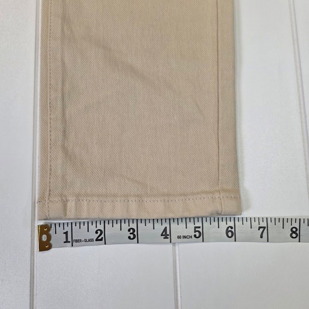 J.McLaughlin Womens 6 Lexi Jeans Slim Leg Raw Beige Stretch Cotton Gold Hardware - Picture 11 of 11